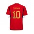 Maillot de Foot Espagne Thiago 10 Homme Domicile Coupe du Monde 2022 Manche Courte