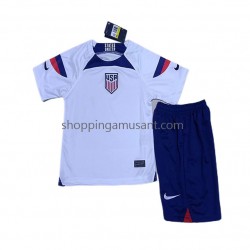 Maillot de Foot États-Unis Enfant Domicile Coupe du Monde 2022 Manche Courte