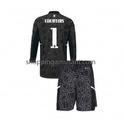 Maillot de Foot Belgique Courtois 1 Gardien Enfant Domicile Coupe du Monde 2022 Manche Longue