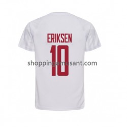 Maillot de Foot Danemark Christian Eriksen 10 Homme Extérieur Coupe du Monde 2022 Manche Courte