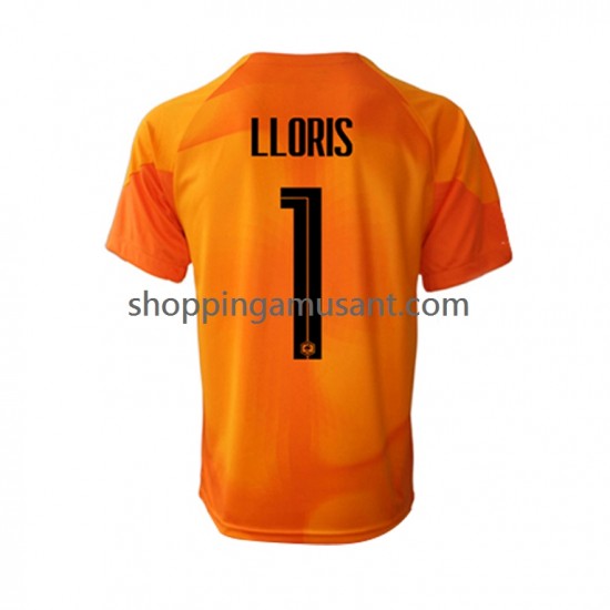 Maillot de Foot France Hugo Lloris 1 Gardien Homme Extérieur Coupe du Monde 2022 Manche Courte