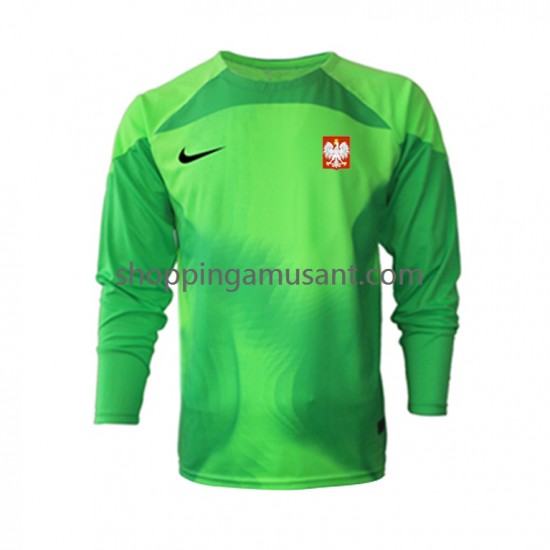 Maillot de Foot Pologne Gardien Homme Domicile Coupe du Monde 2022 Manche Longue