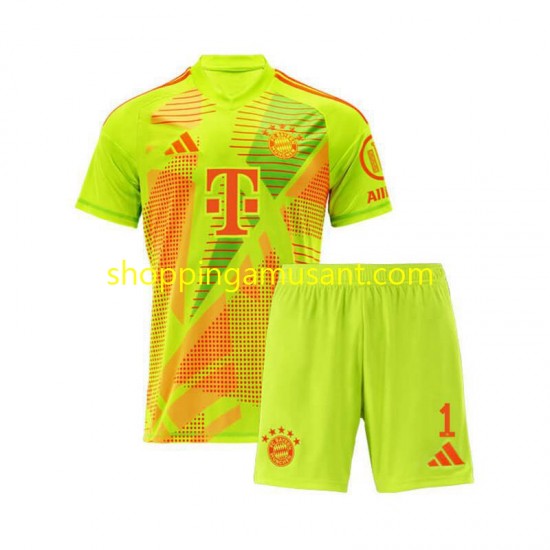 Maillot de Foot Bayern Munich Manuel Neuer 1 Gardien Enfant Domicile 2024-2025 Manche Courte