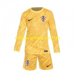 Maillot de Foot Croatie Gardien Enfant Domicile Euro 2024 Manche Longue