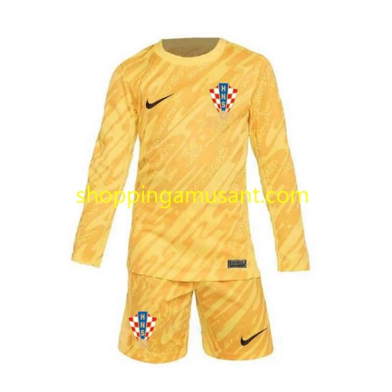 Maillot de Foot Croatie Gardien Enfant Domicile Euro 2024 Manche Longue
