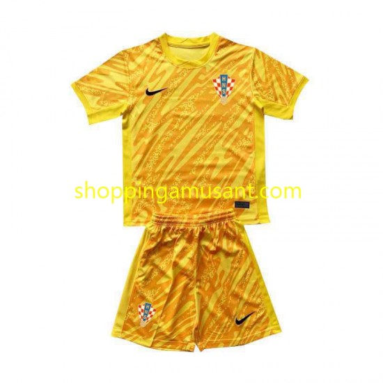 Maillot de Foot Croatie Gardien Enfant Domicile Euro 2024 Manche Courte