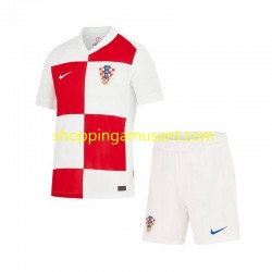 Maillot de Foot Croatie Enfant Domicile Euro 2024 Manche Courte