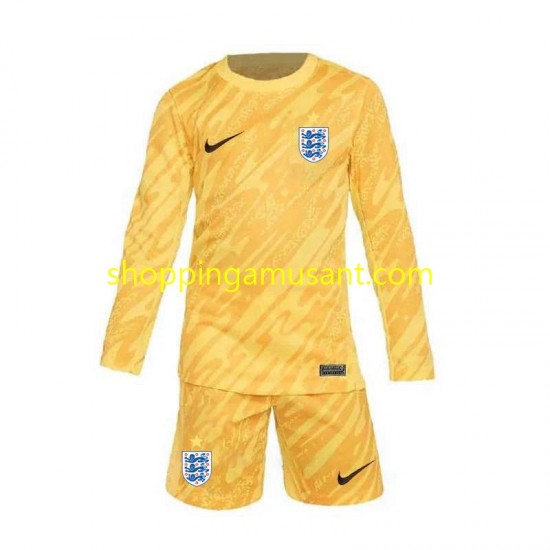 Maillot de Foot Angleterre Gardien Enfant Extérieur Euro 2024 Manche Longue