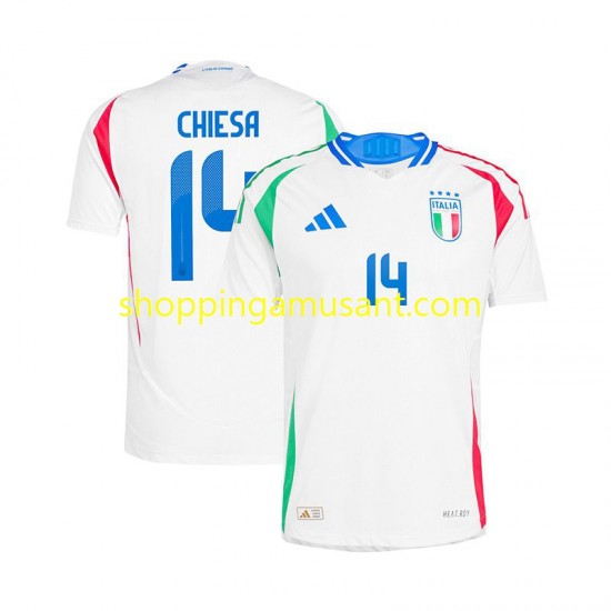 Maillot de Foot Italie Chiesa 14 Homme Extérieur Euro 2024 Manche Courte
