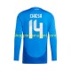 Maillot de Foot Italie Chiesa 14 Homme Domicile Euro 2024 Manche Longue