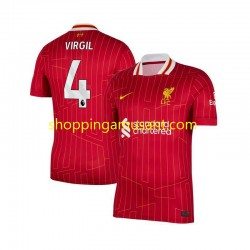 Maillot de Foot Liverpool Virgil van Dijk 4 Homme Domicile 2024-2025 Manche Courte