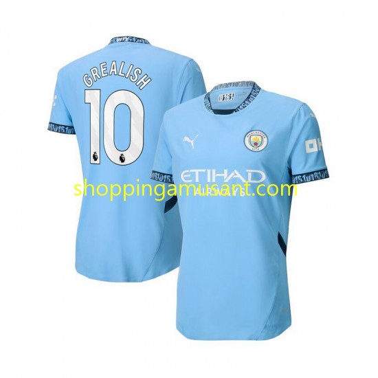 Maillot de Foot Manchester City Jack Grealish 10 Homme Domicile 2024-2025 Manche Courte