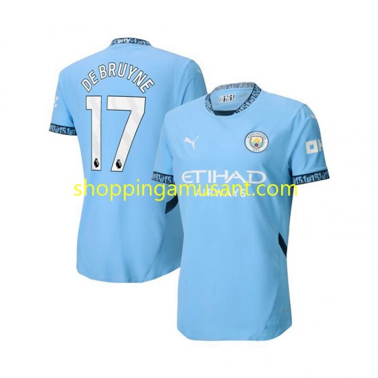 Maillot de Foot Manchester City Kevin De Bruyne 17 Homme Domicile 2024-2025 Manche Courte