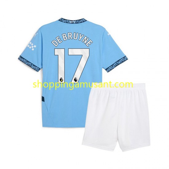 Maillot de Foot Manchester City Kevin De Bruyne 17 Enfant Domicile 2024-2025 Manche Courte