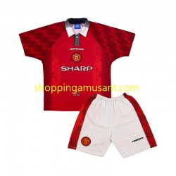 Maillot de Foot Manchester United 1996 Rétro Enfant Domicile Manche Courte