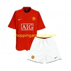 Maillot de Foot Manchester United 2007 Rétro Enfant Domicile Manche Courte