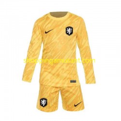 Maillot de Foot Pays-Bas Gardien Enfant Extérieur Euro 2024 Manche Longue