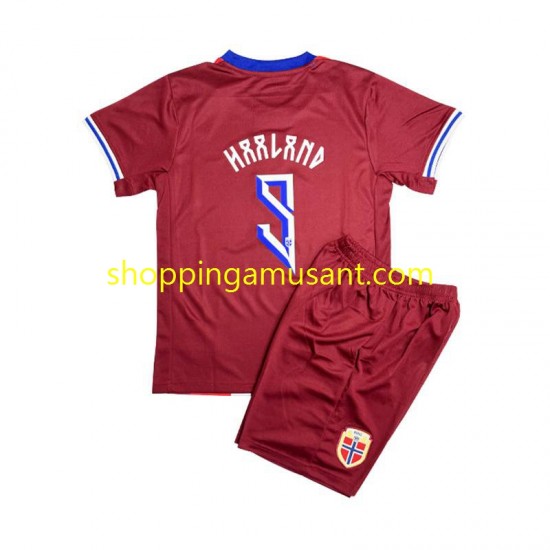 Maillot de Foot Norvège Erling Haaland 9 Enfant Domicile 2024 Manche Courte