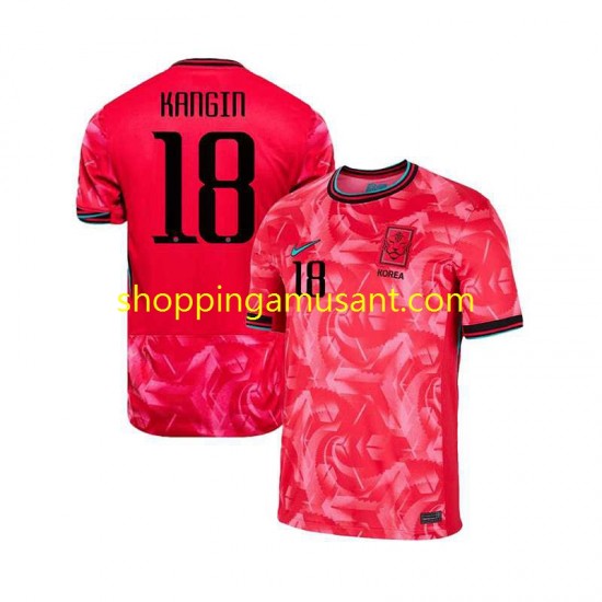Maillot de Foot Corée du Sud KANGIN 18 Homme Domicile 2024 Manche Courte
