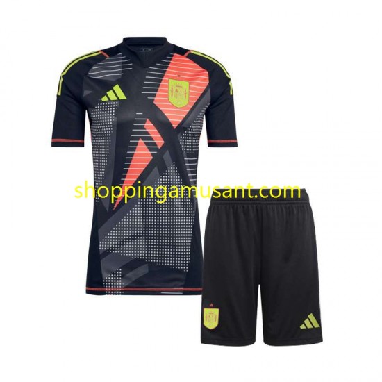 Maillot de Foot Espagne Gardien Enfant Extérieur Euro 2024 Manche Courte
