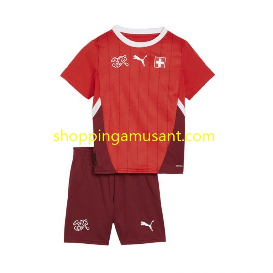 Maillot de Foot Suisse Enfant Domicile Euro 2024 Manche Courte